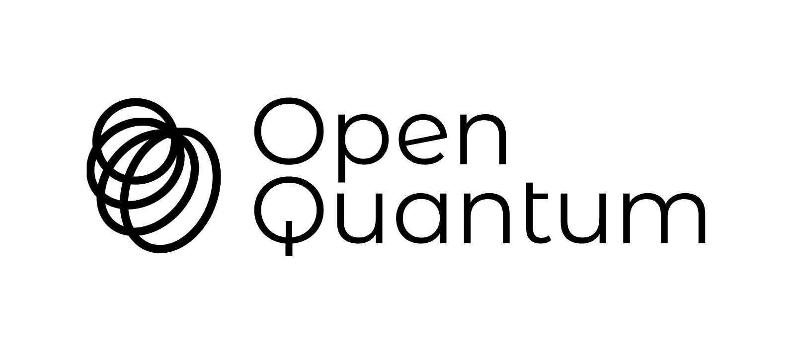 Open Quantum stacked — flat black