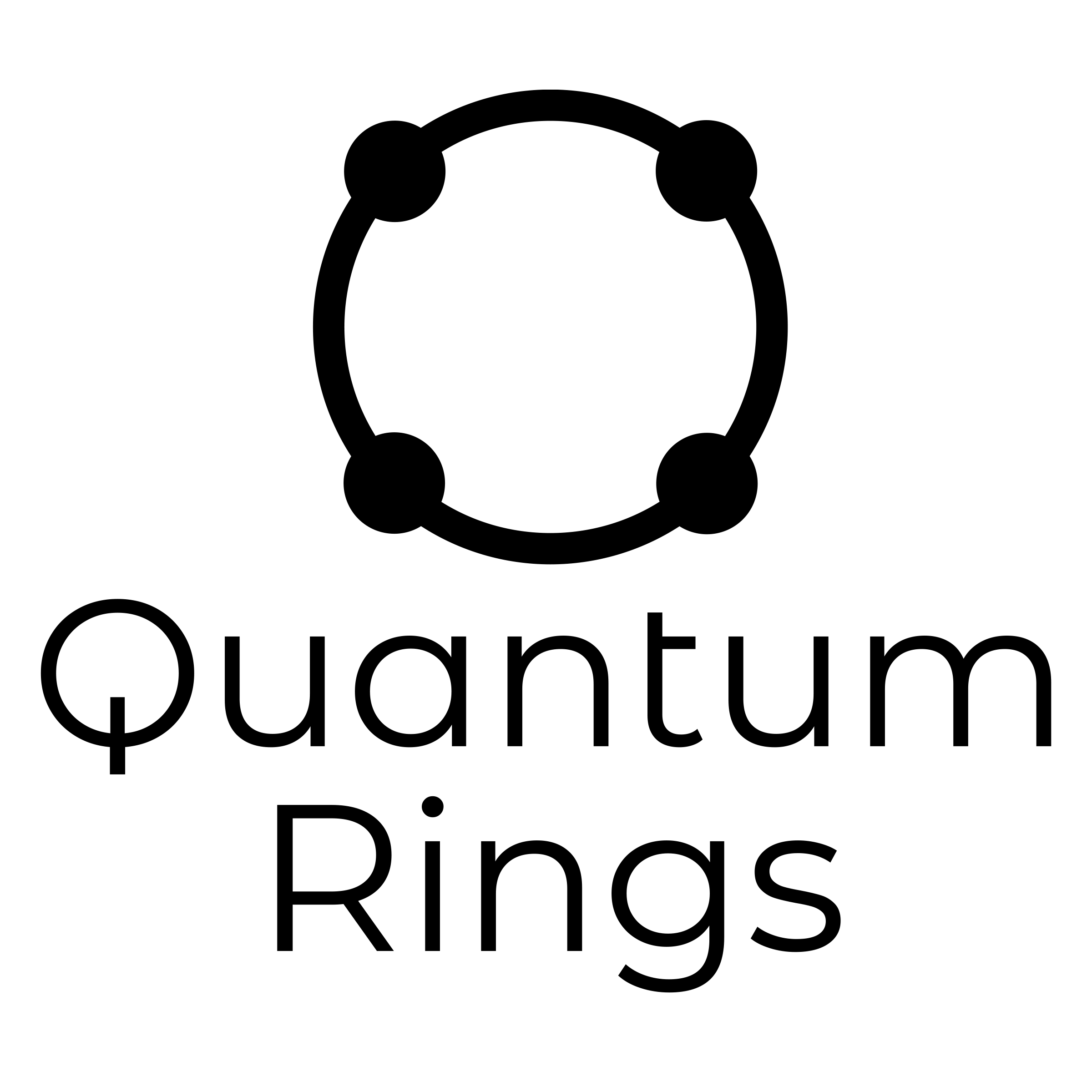 Quantum Rings stacked — flat black
